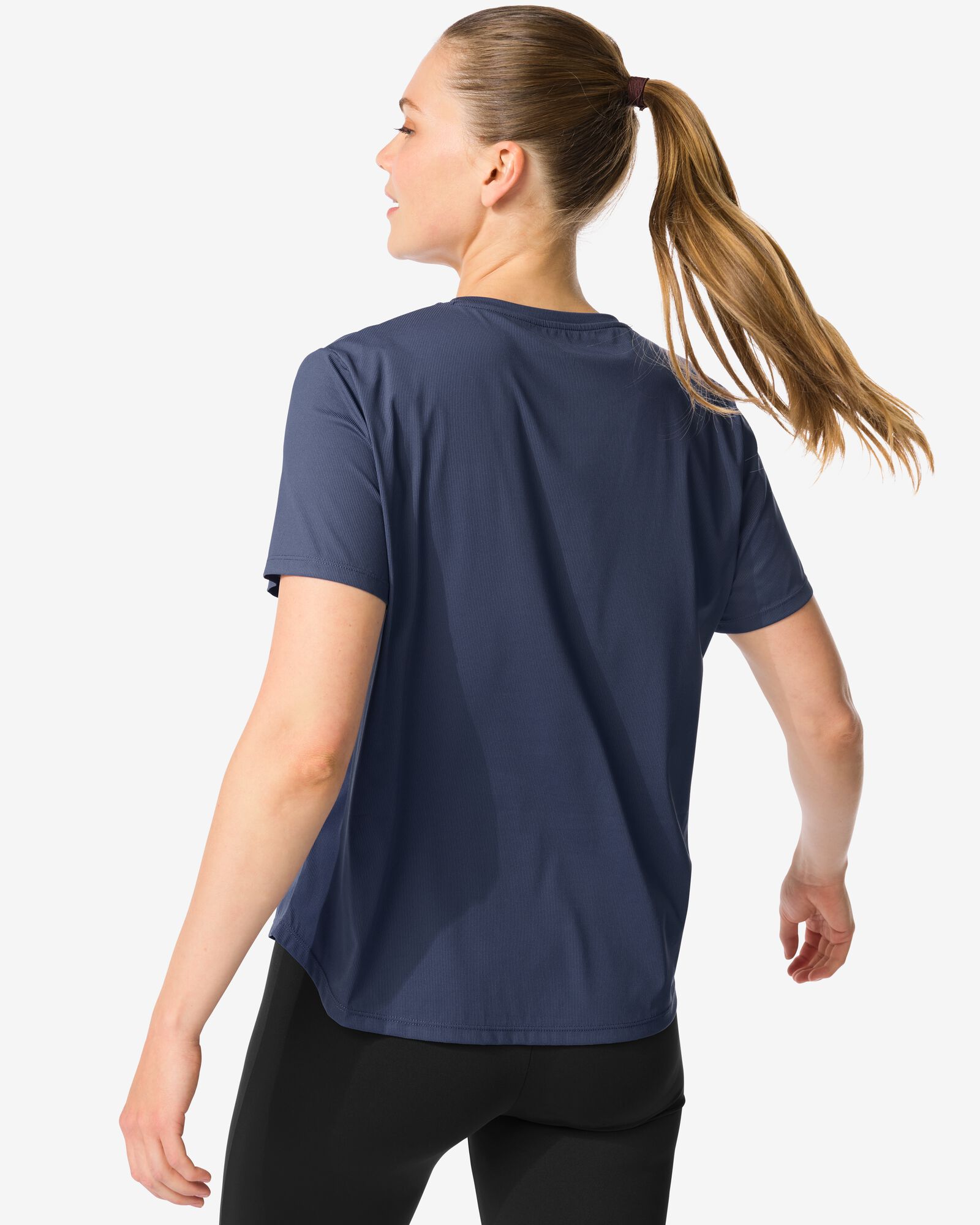 damessportshirt donkerblauw donkerblauw - 36070370DARKBLUE - HEMA