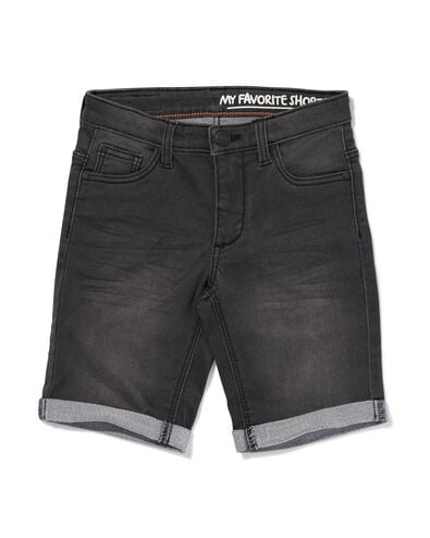 kindershort jogdenim zwart zwart - 1000023205 - HEMA