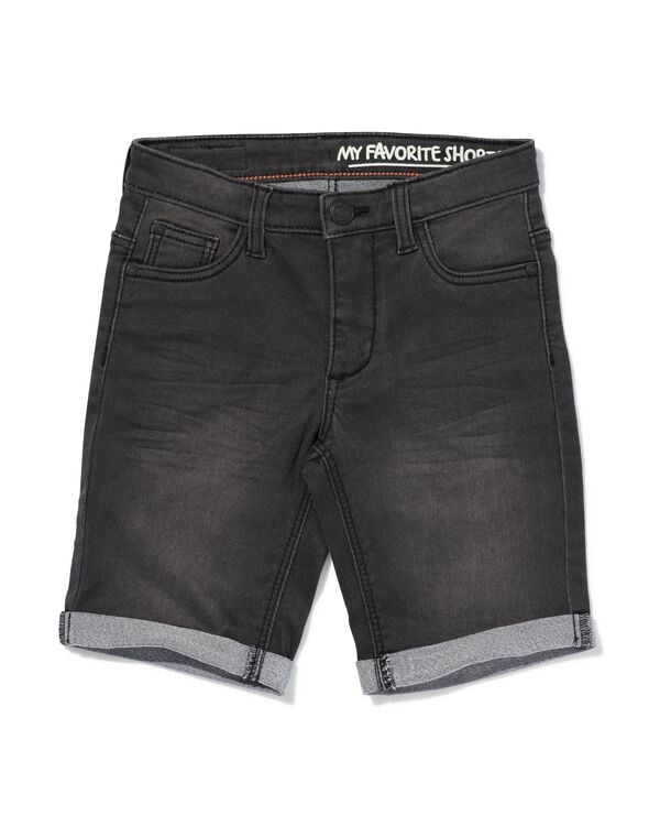 kindershort jogdenim zwart zwart - 1000023205 - HEMA