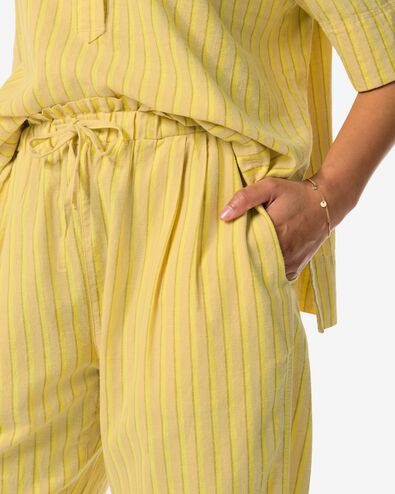 pantalon femme Koa avec lin jaune S - 36278871 - HEMA