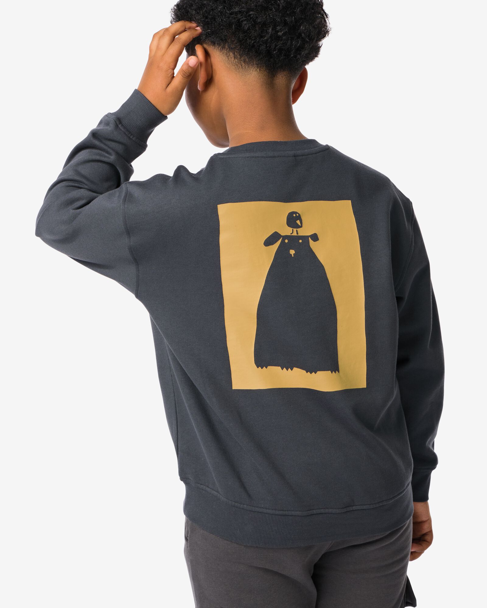 kinder sweater oversized grijs - 30787403GREY - HEMA