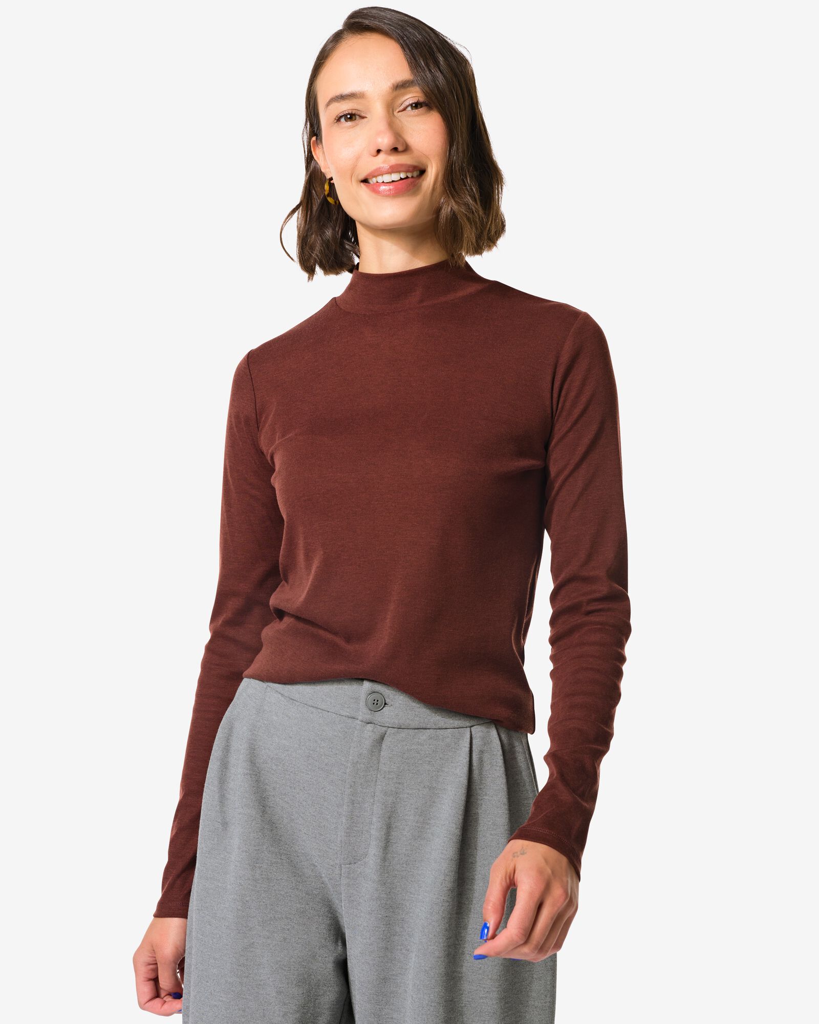 t-shirt femme Lora  marron - 36204340BROWN - HEMA