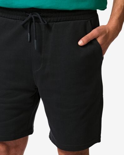 herenshort regular fit sweatstof zwart zwart - 2109850BLACK - HEMA