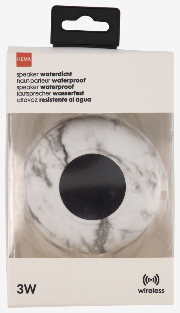 waterproof bluetooth speaker - Ø8cm marbre - HEMA