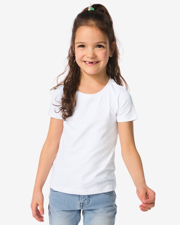 2 t-shirts enfant coton biologique blanc blanc - 30835729WHITE - HEMA