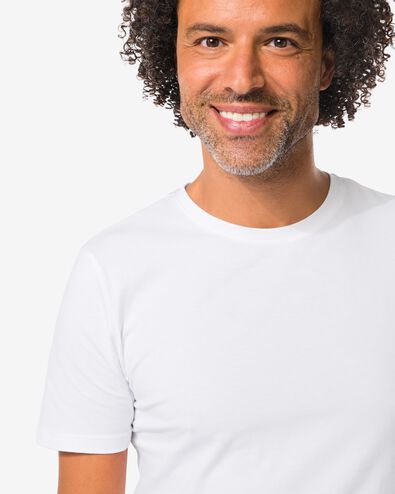 heren T-shirts slimfit o-hals extra lang - 2 stuks wit wit - 34290580WHITE - HEMA