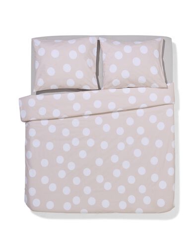 housse de couette 200x200/220 coton doux pois beige - 5750141 - HEMA