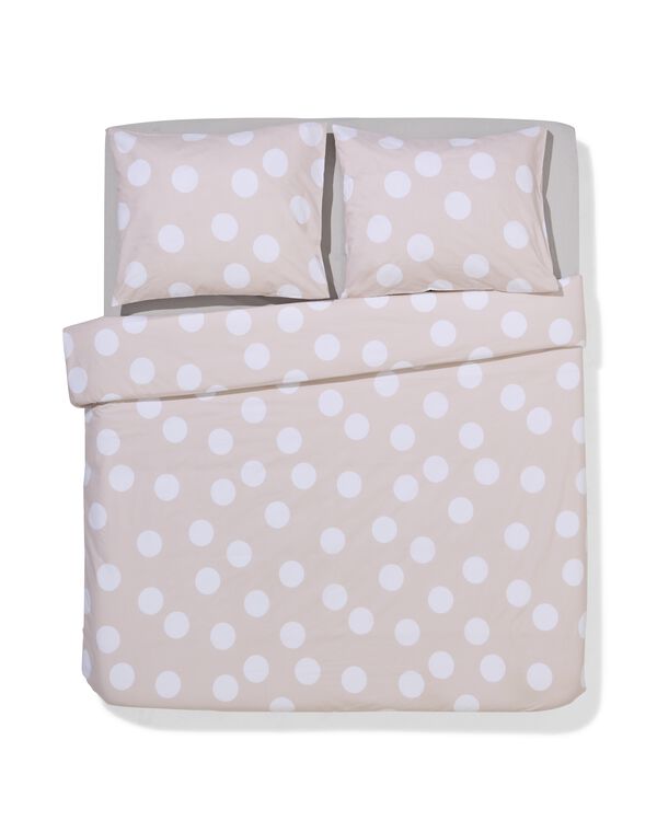housse de couette 200x200/220 coton doux pois beige - 5750141 - HEMA