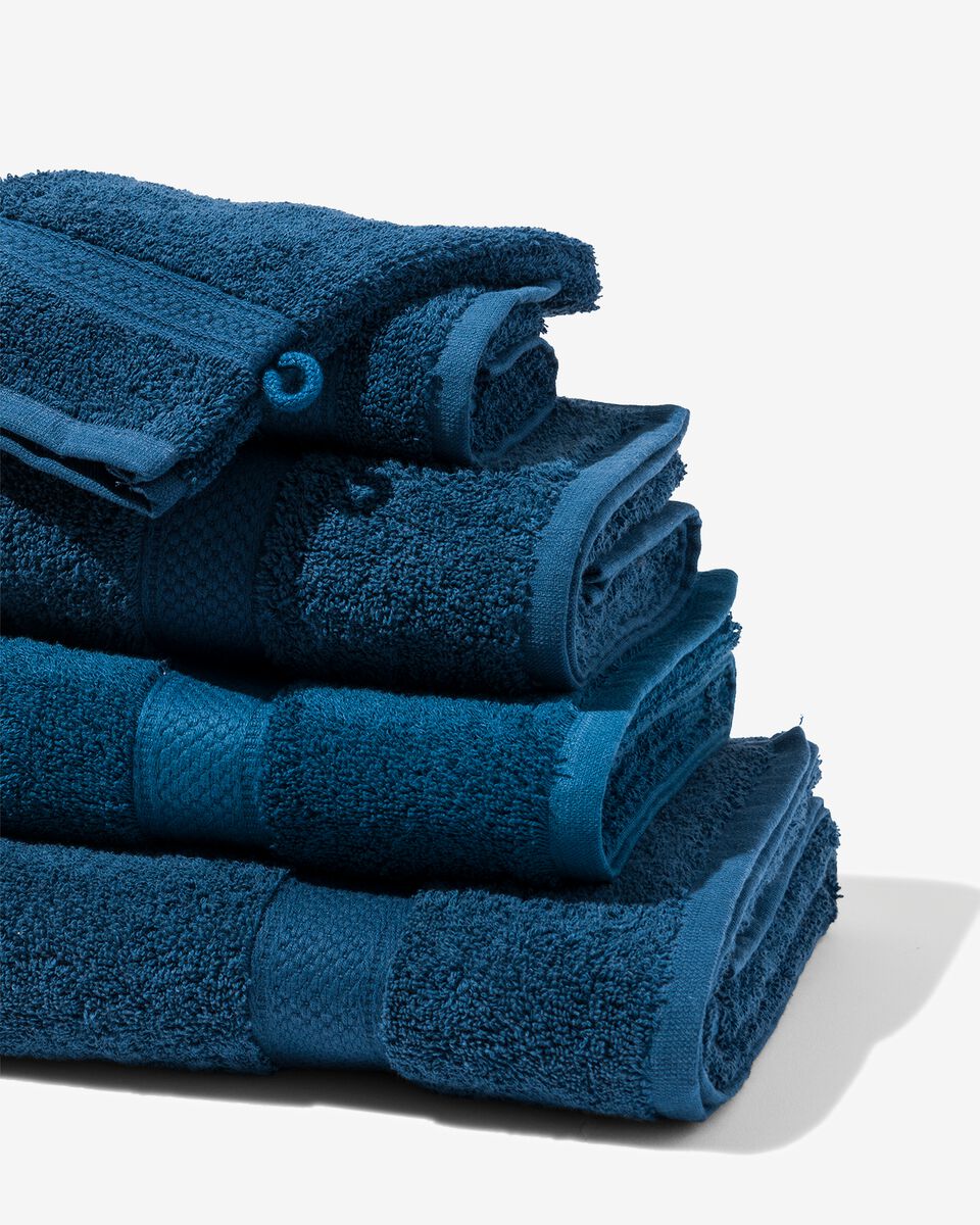 baddoek zware kwaliteit 70 x 140 - jeans blauw denim handdoek 70 x 140 - 5240182 - HEMA