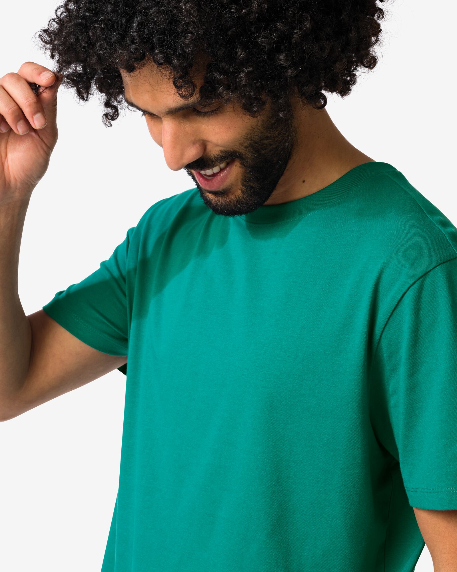 heren T-shirt regular fit lichtgroen lichtgroen - 2190410LIGHTGREEN - HEMA