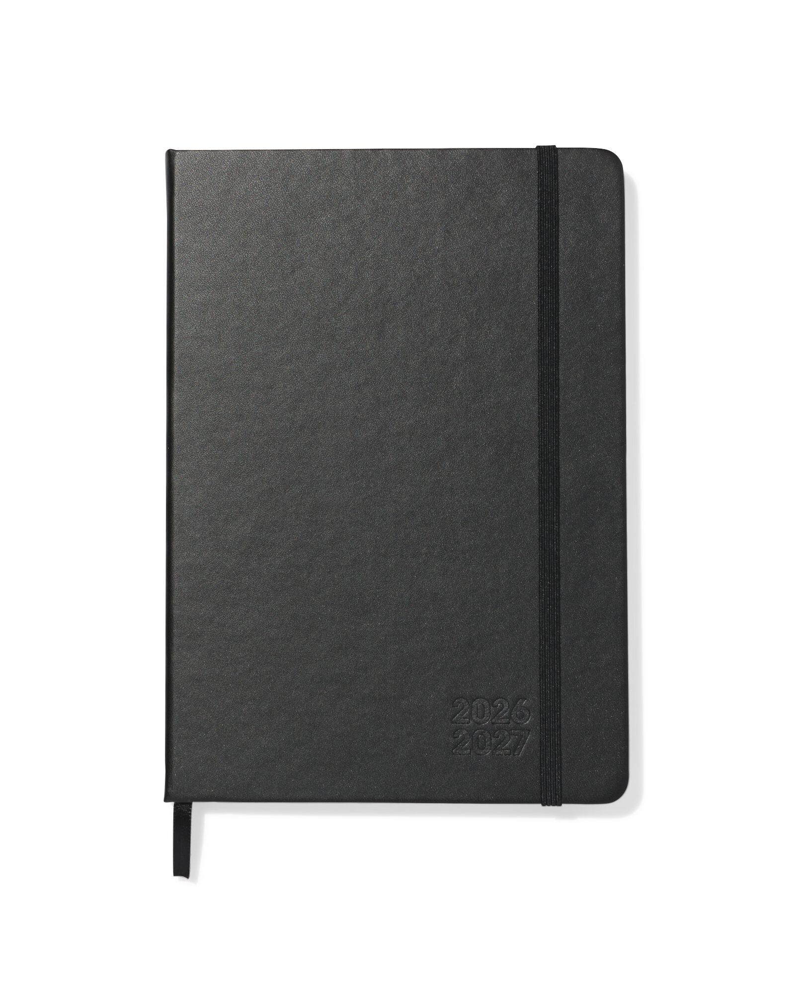 agenda scolaire 2026-2027 15,3x21,5x1,3cm faux cuir noir - 14505646 - HEMA