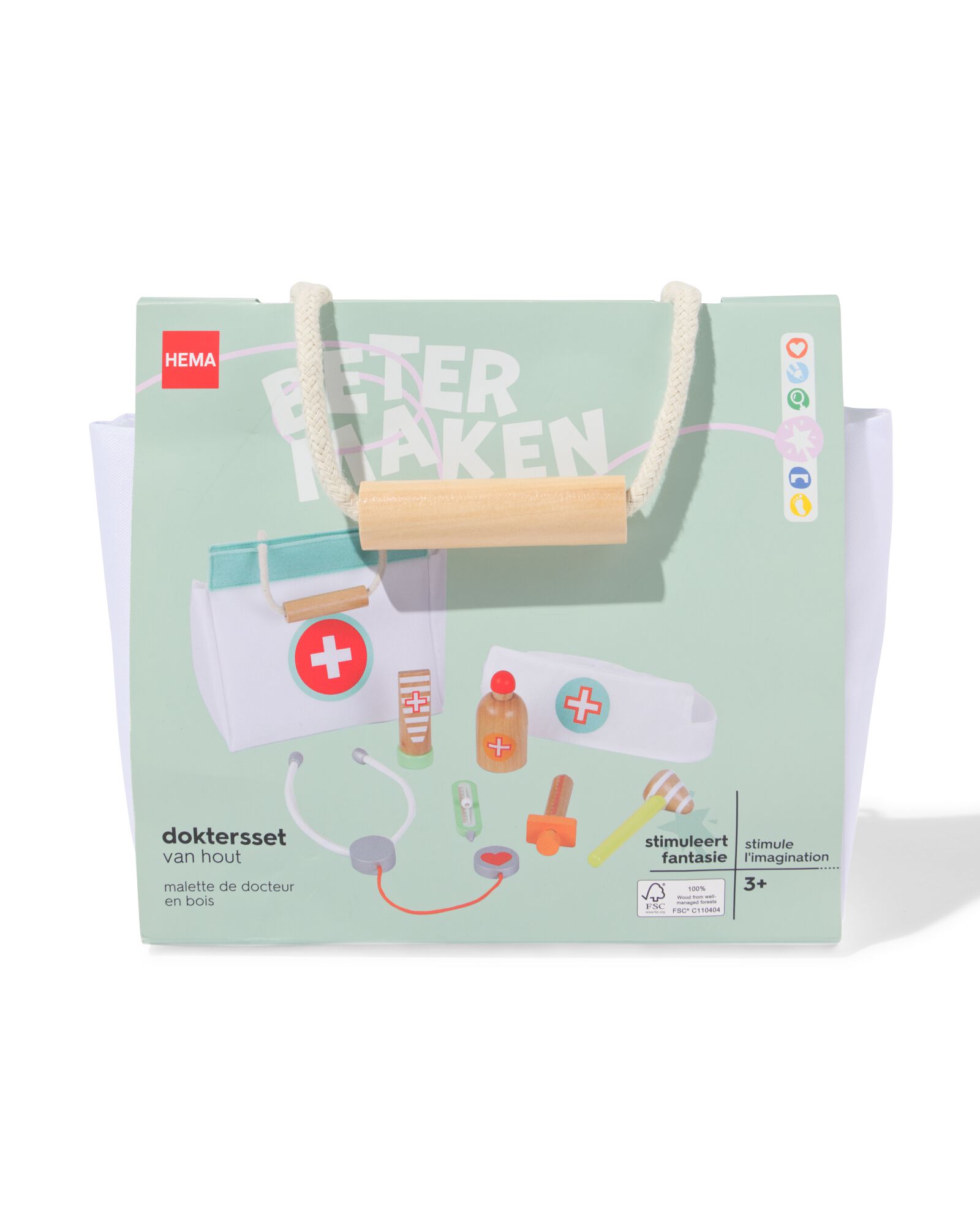 sacoche de m&eacute;decin 21x19x12cm bois - 15100234 - HEMA