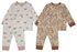 2 pyjamas bébé zèbre/arc-en-ciel blanc cassé - 1000022581 - HEMA