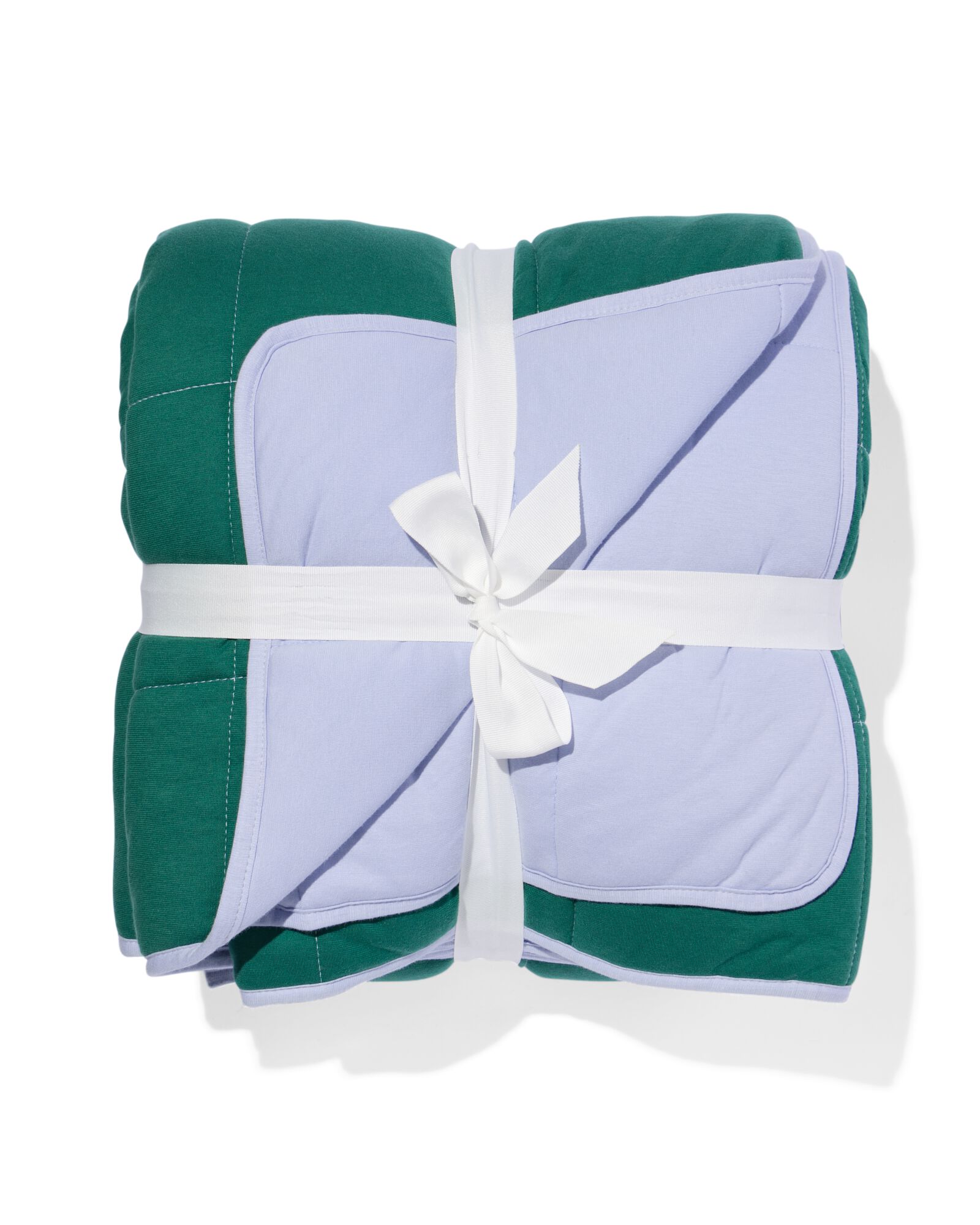 Couvre-lit jersey ray&eacute; vert/lilas 260 x 235 - 5760101 - HEMA