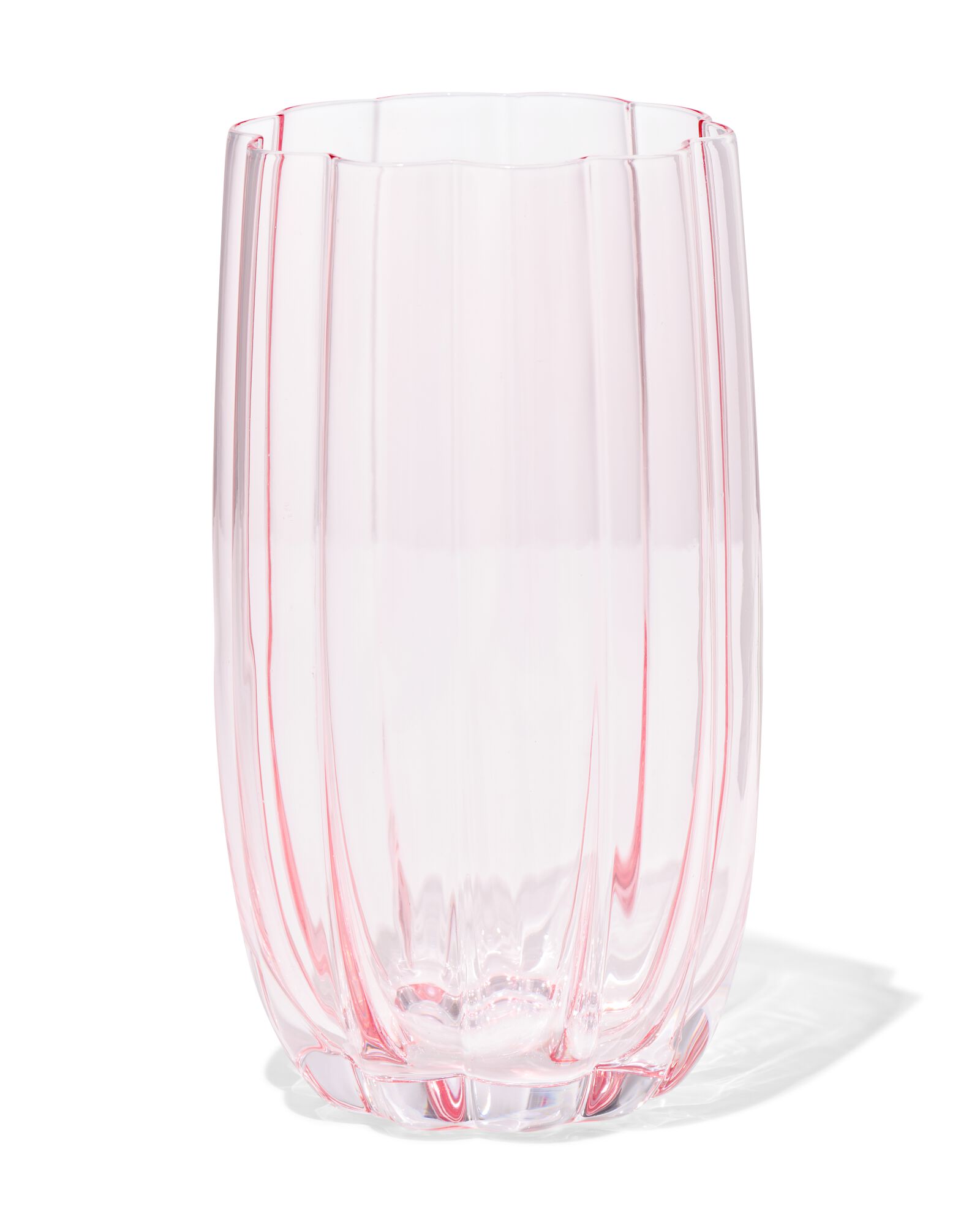 Vase ⌀ 8 x 15,5 cm, Glas, Liebe, rosa - 60800192 - HEMA