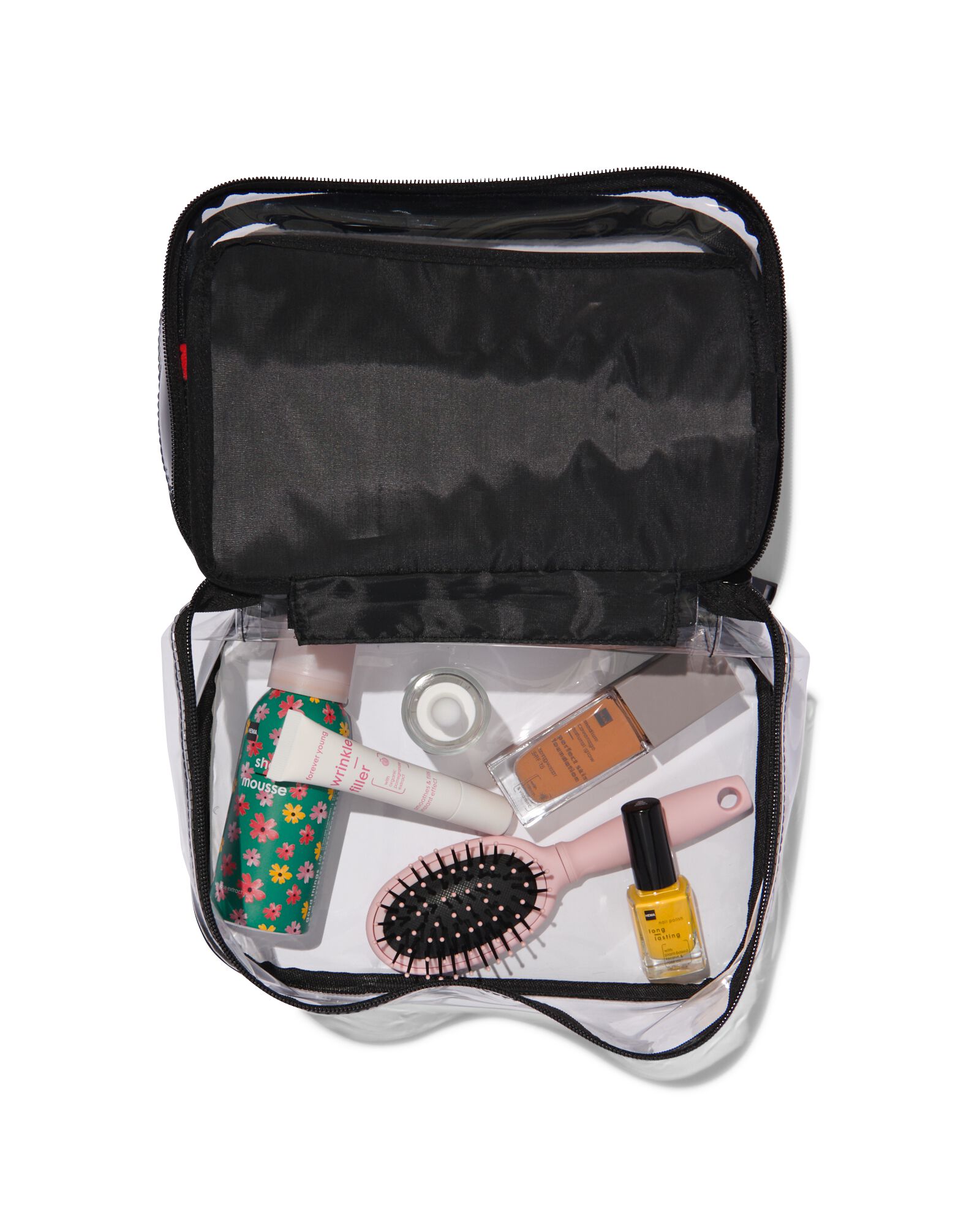 beautycase met organizer transparant 17x25x15 - 11890621 - HEMA