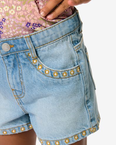 short enfant brod&eacute; bleu bleu - 30844114BLUE - HEMA