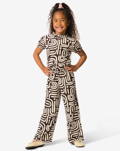 kinderlegging wide fit jersey abstract donkerbruin donkerbruin - 30861707DARKBROWN - HEMA