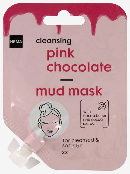 modder gezichtsmasker met roze chocolade 15ml - 17800029 - HEMA