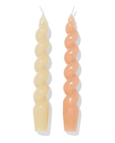 bougies d'int&eacute;rieur ⌀2,2x20cm torsad&eacute;es naturelles - 2 pi&egrave;ces - 13506127 - HEMA