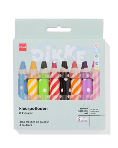 crayons &eacute;pais - lot de 8 - 15900201 - HEMA