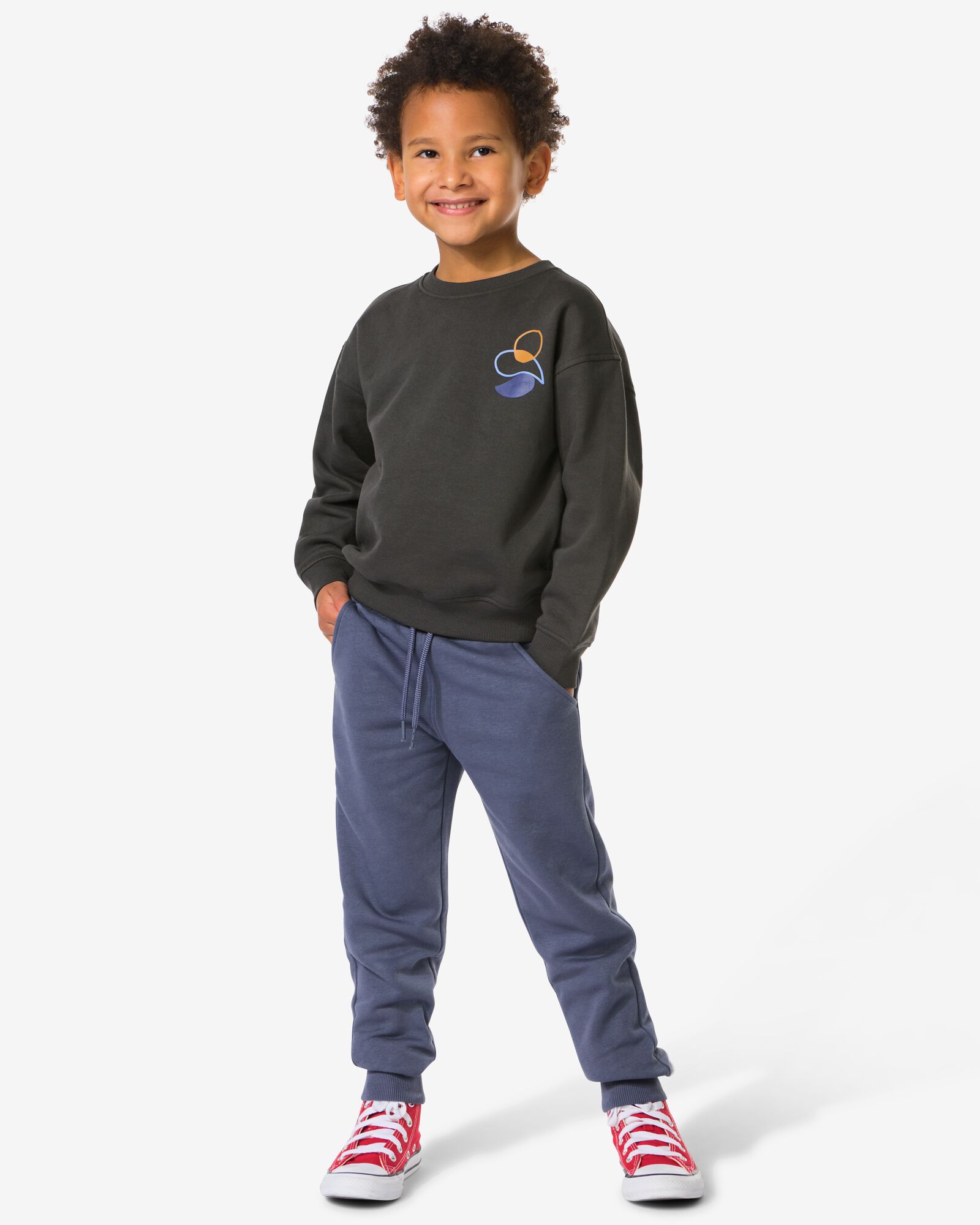 kinderbroek sweatstof blauw blauw - 30719402BLUE - HEMA