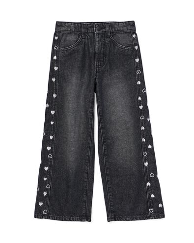 kinderjeans wide fit zwart - 30833228BLACK - HEMA