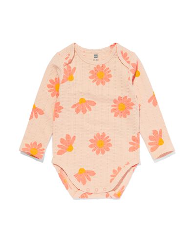 body coton bio extensible gaufr&eacute; avec fleurs rose - 33311330PINK - HEMA
