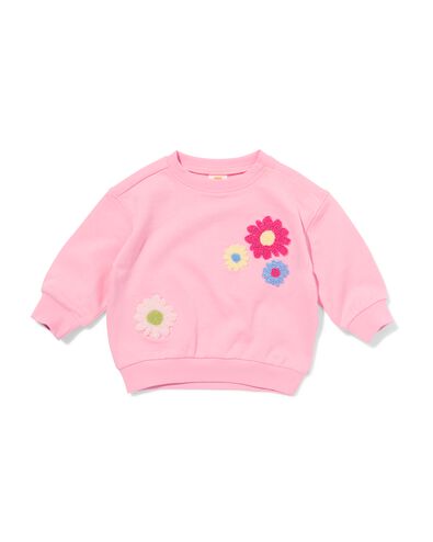 babytrui sweatstof bloemen roze roze - 33081670PINK - HEMA