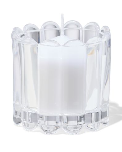 verre pour bougie parfum&eacute;e ⌀8x8cm nervur&eacute; transparent - 13507545 - HEMA