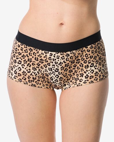 Damen-Boxershorts aus Baumwolle f&uuml;r den Alltag, Bund, Leopard naturfarben - 19601854NATURAL - HEMA
