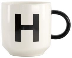mug en faïence blanc/noir 350 ml - H - 61120103 - HEMA