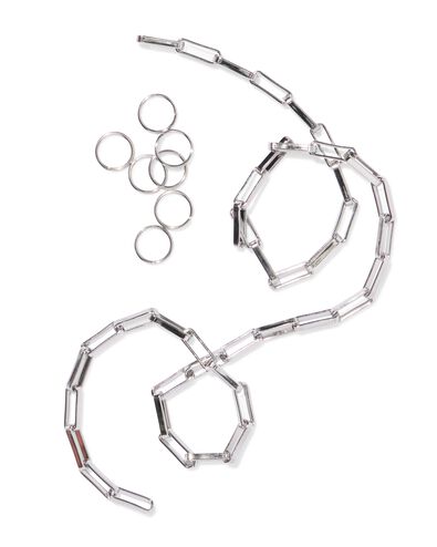 Gliederkette, 42 cm, aus Edelstahl, mit Ringen - 15900545 - HEMA