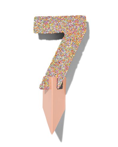 chiffre de f&ecirc;te 7 en chocolat avec perles multicolores - 10360008 - HEMA