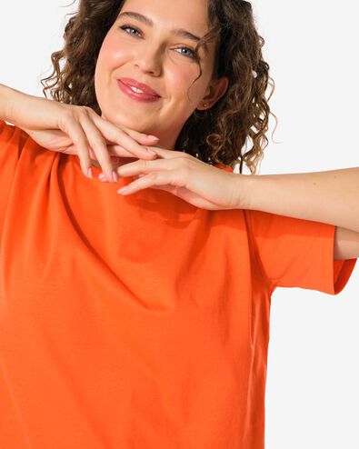 Damen-T-Shirt orange S - 36258551 - HEMA