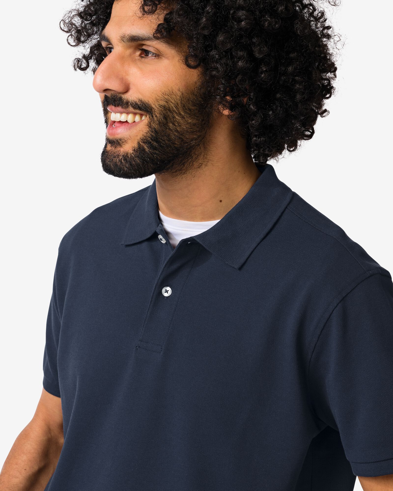 herenpolo Denton regular fit donkerblauw donkerblauw - 2140340DARKBLUE - HEMA