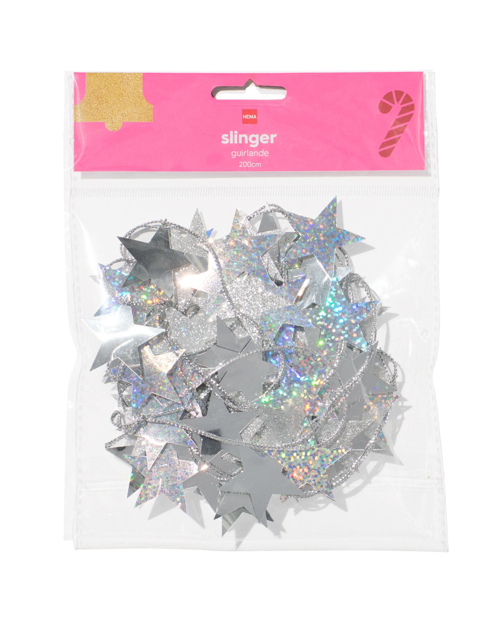 Girlande, 2 m, Sterne, silber - 25100284 - HEMA