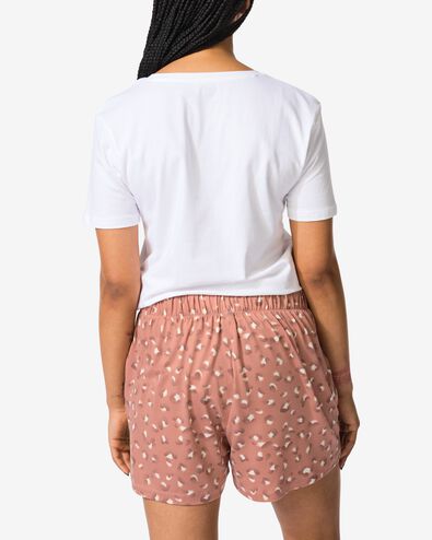 Damen-Pyjama-Shorts Mikrofaser, Leopard hellbraun - 23410441LIGHTBROWN - HEMA