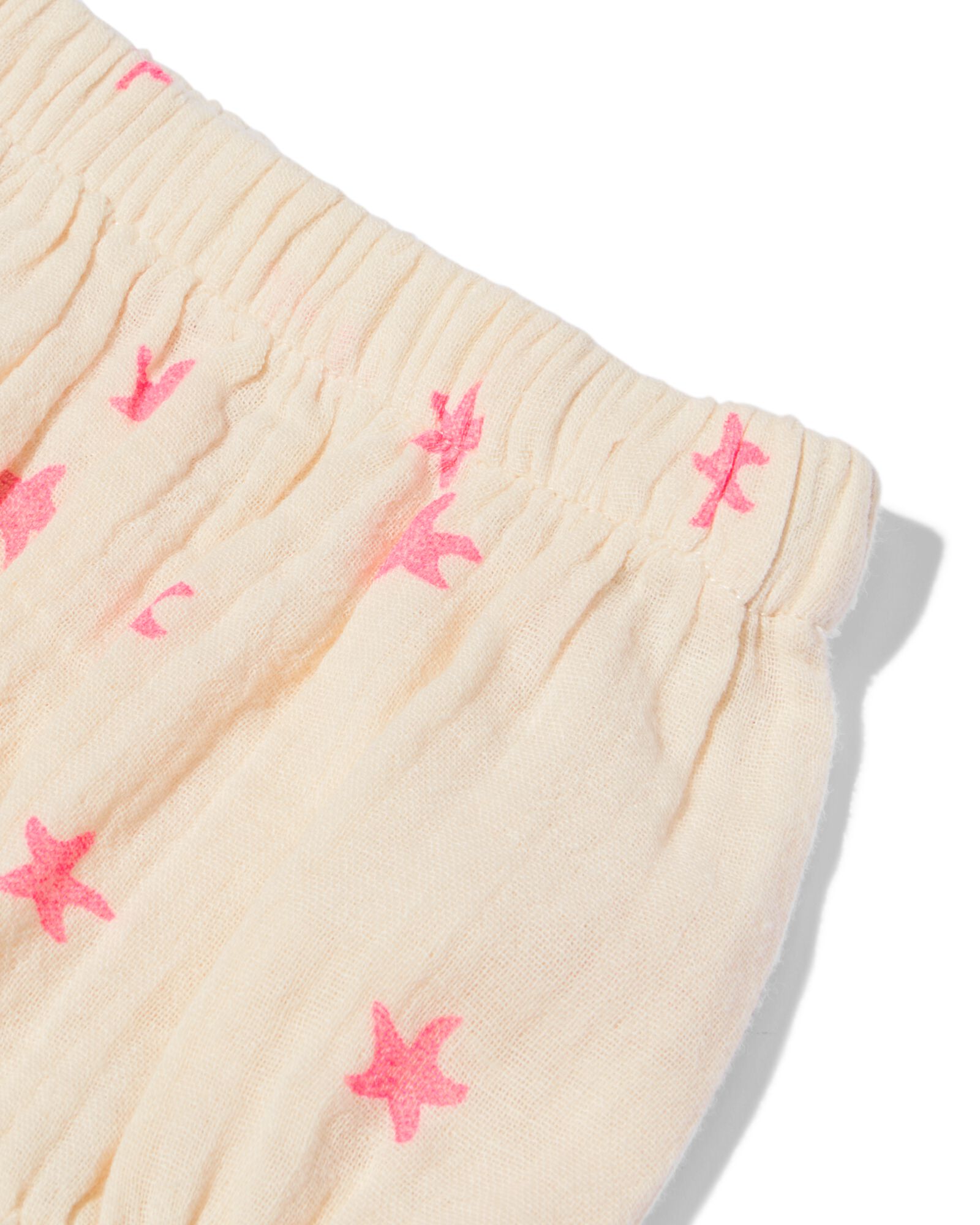 newborn broek comfy fit mousseline sterren ecru ecru - 33452520ECRU - HEMA