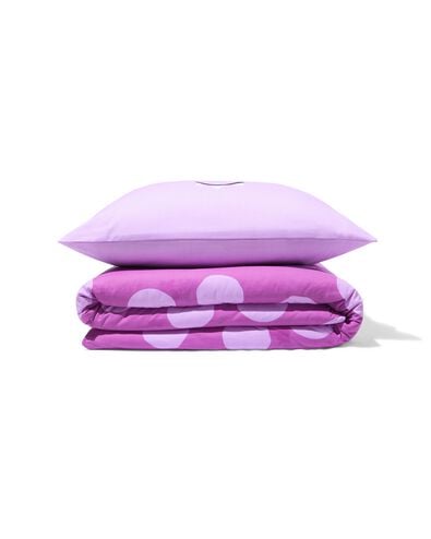 kinderdekbedovertrek 140x200cm zacht katoen monster paars - 5760097 - HEMA