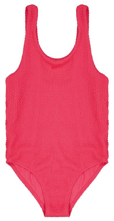 maillot de bain enfant relief rose corail - 1000027396 - HEMA