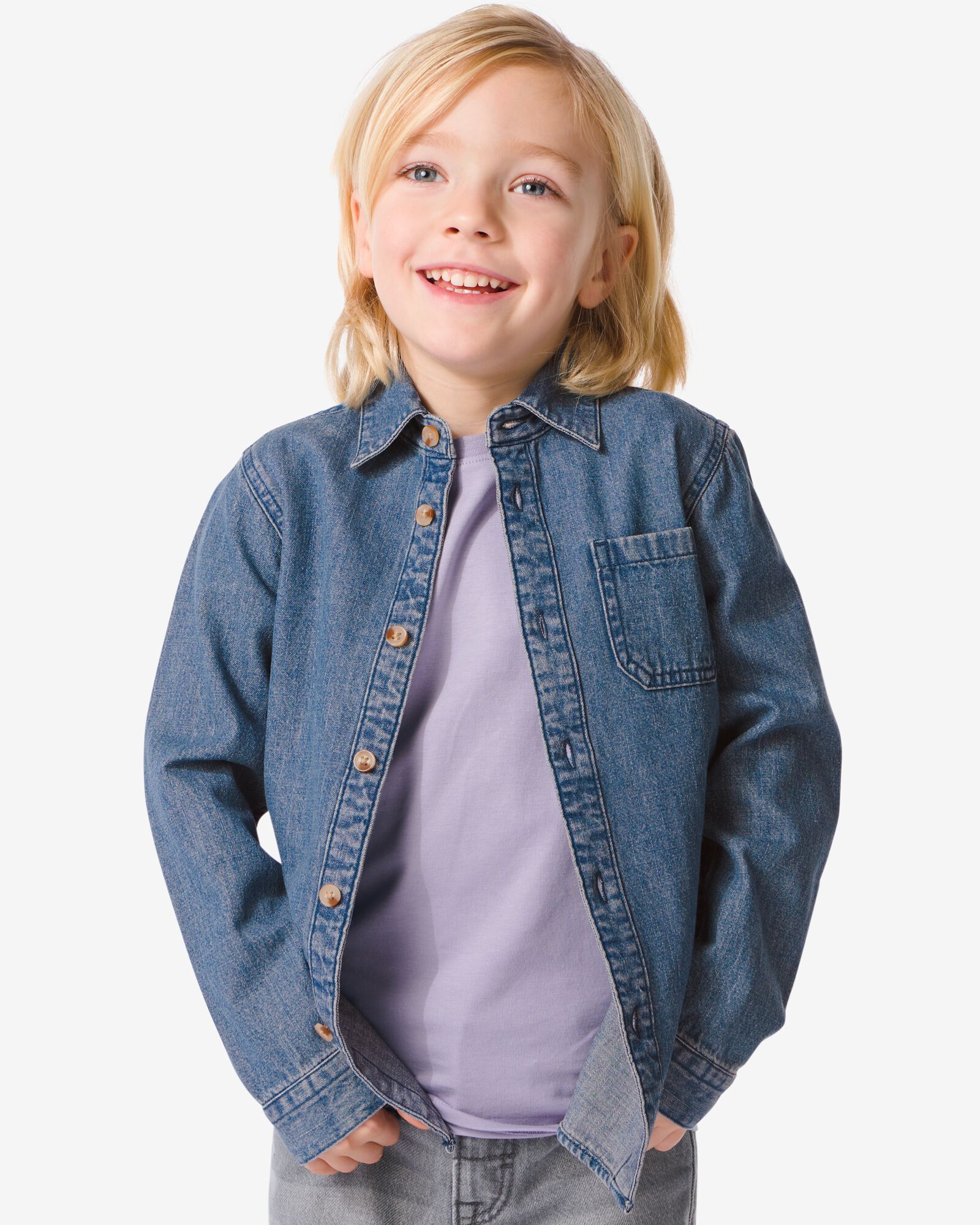 hema chemise en jean enfant bleu (bleu)