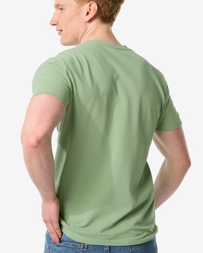 heren t-shirt piqué  groen XXL - 2115938 - HEMA