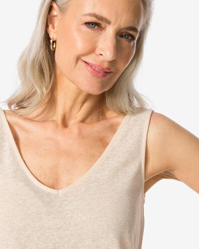 Damentop Carry mit Leinen eierschalenfarben - 36200780OFFWHITE - HEMA