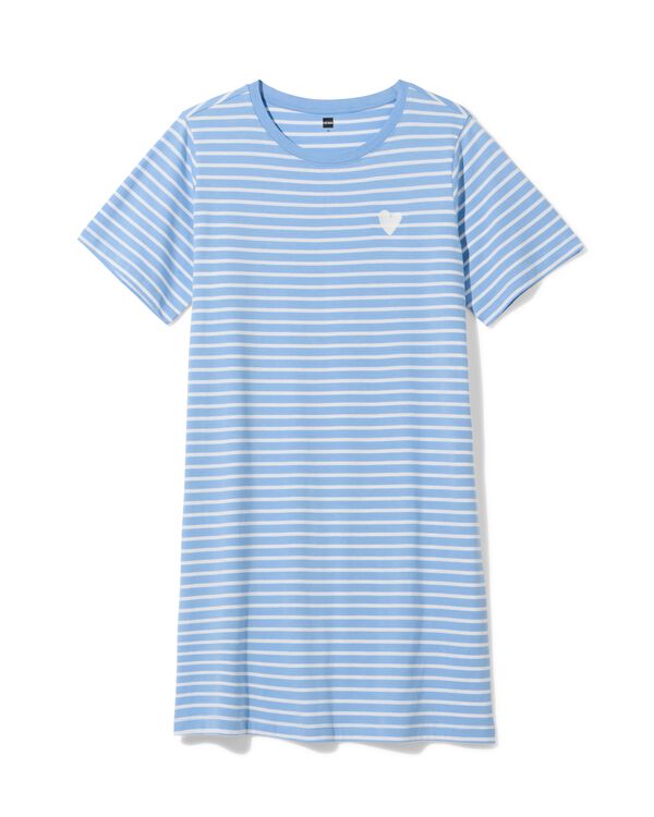 chemise de nuit femme jersey rayures bleu bleu - 23401205BLUE - HEMA