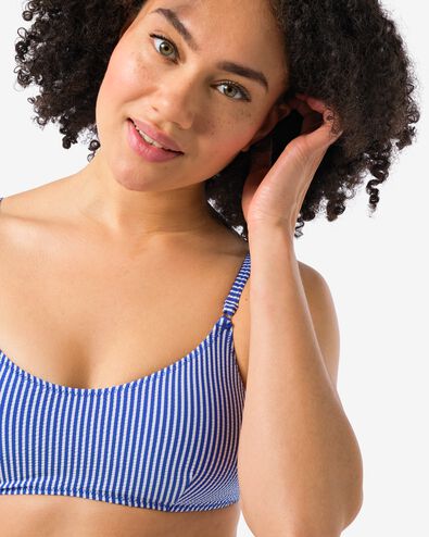 Damen-Bikinioberteil, Seersucker blau - 22352090BLUE - HEMA