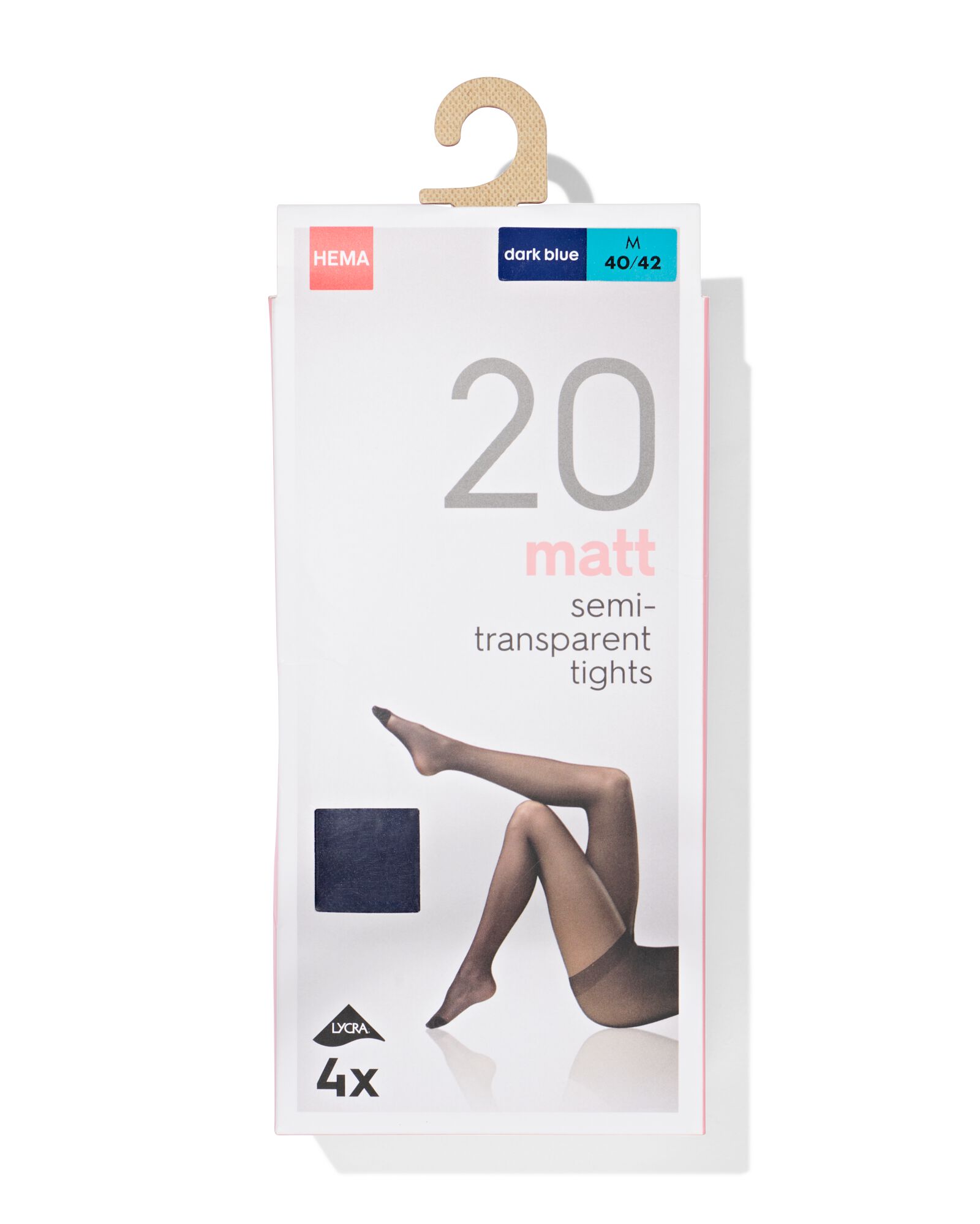 4 collants mats semi-transparents 20 deniers bleu fonc&eacute; bleu fonc&eacute; - 1000000742 - HEMA