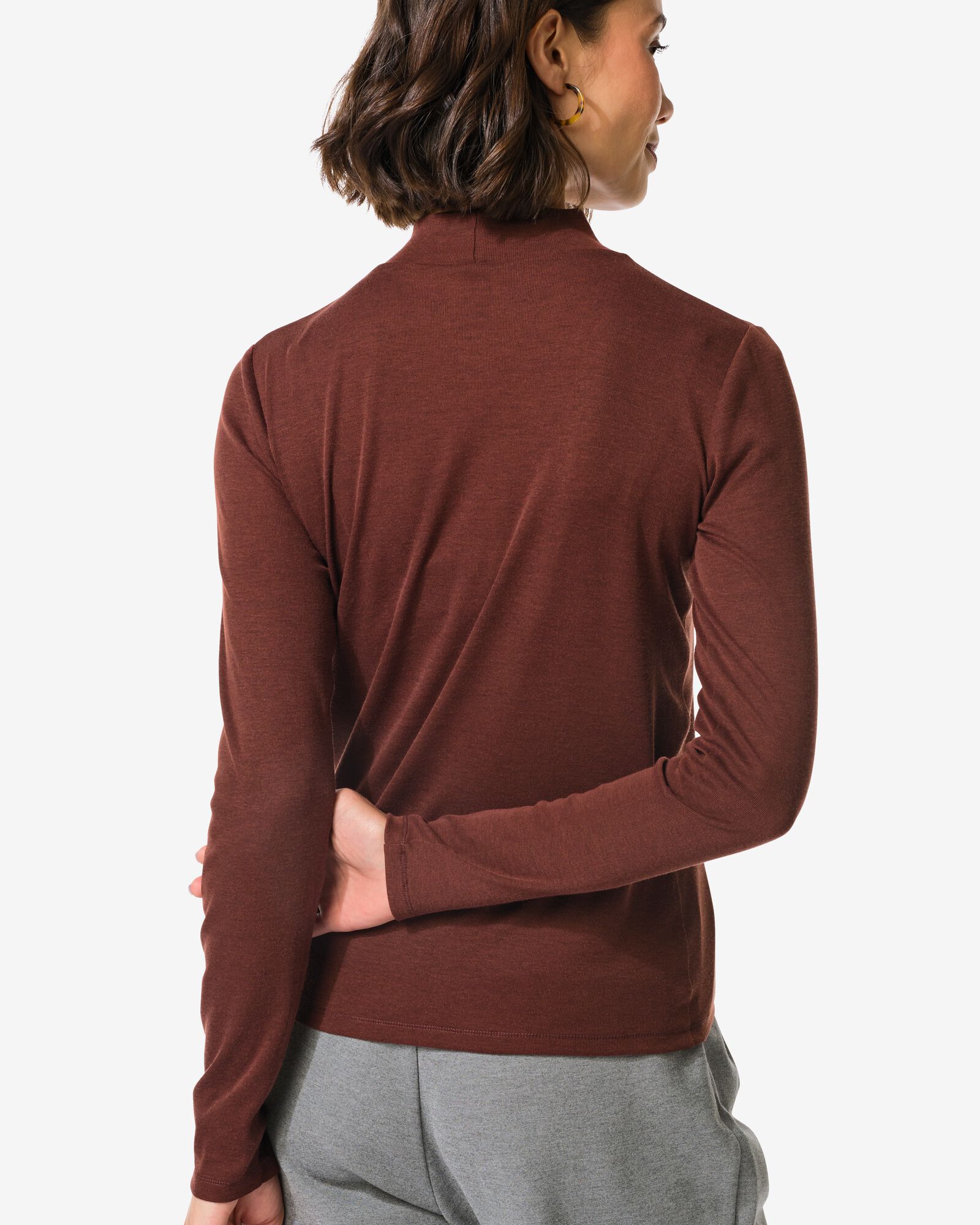 dames T-shirt Lora bruin bruin - 36204340BROWN - HEMA