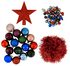 54 éléments de décoration en plastique recyclé pour sapin de Noël - rouge et bleu - 25130164 - HEMA