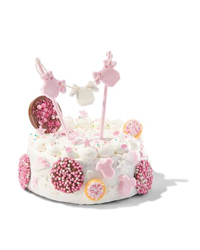 kit de décoration comestible - fête bébé rose - 10280010 - HEMA